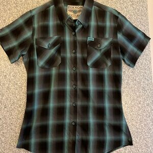 Dixxon Fifth Ave Black and Teal Button Down women’s Size Medium